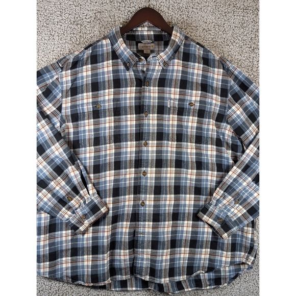 Carhartt Flannel Button Up Shirt Men's 3XL Multi Color Plaid Workwear - Picture 2 of 8
